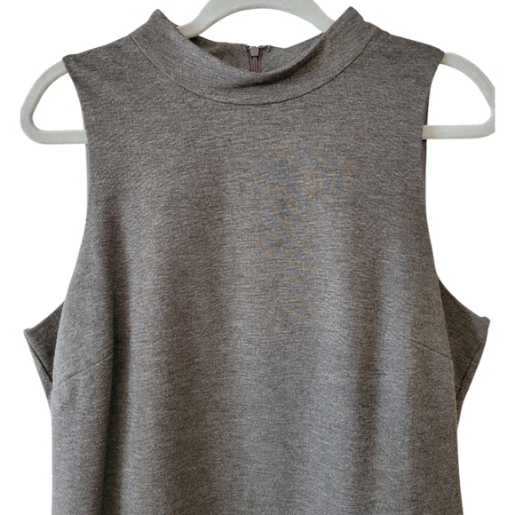 WHBM Gray Sleeveless Midi Length Sheath Dress Size 12 - Picture 2 of 4